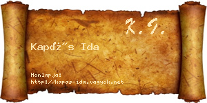 Kapás Ida névjegykártya