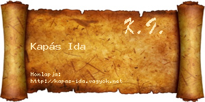 Kapás Ida névjegykártya